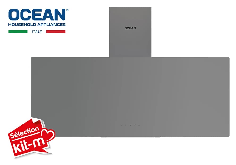 Hotte Murale Inclinée 90cm Ocean (OD1CHR95GGTCCFC) - Image 2