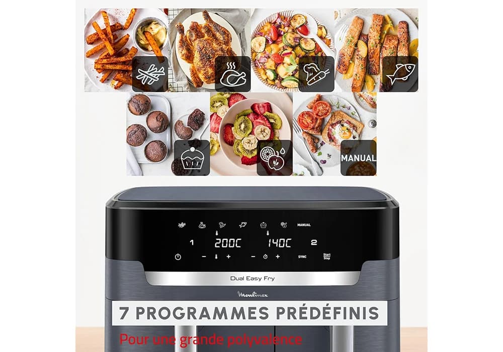 EASY FRY &GRILL DUAL Inox 8,4L (5,2L+3,2L) Moulinex (EZ905) - Image 5