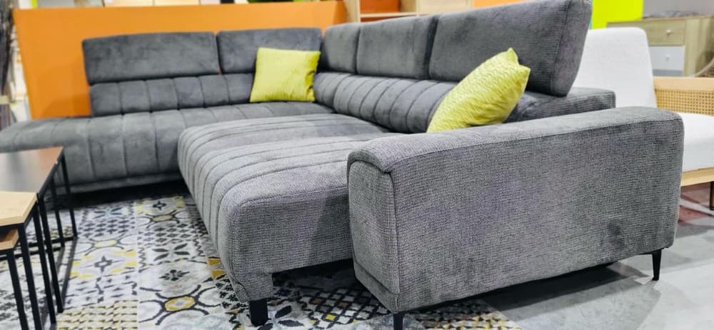 Salon d'Angle avec Assise Coulissante Gris Foncé Maria - Image 3