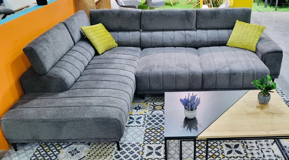 Salon d'Angle avec Assise Coulissante Gris Foncé Maria - Image 2