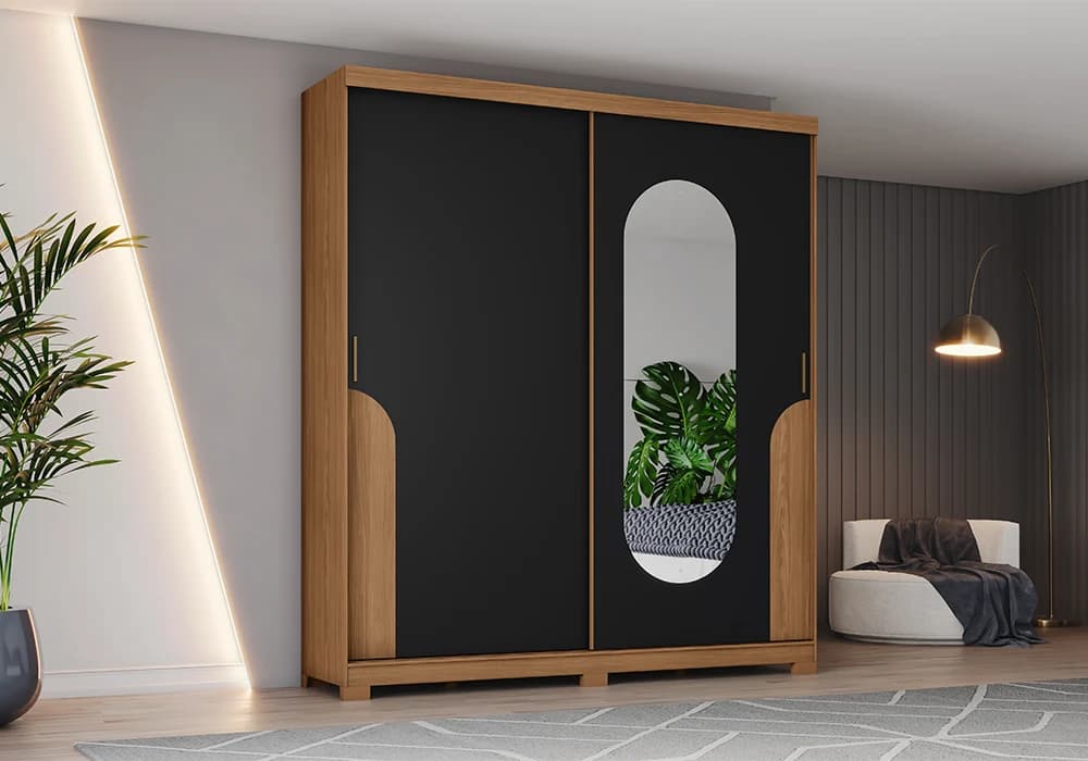 Armoire 2 Portes avec Miroir - Image 1