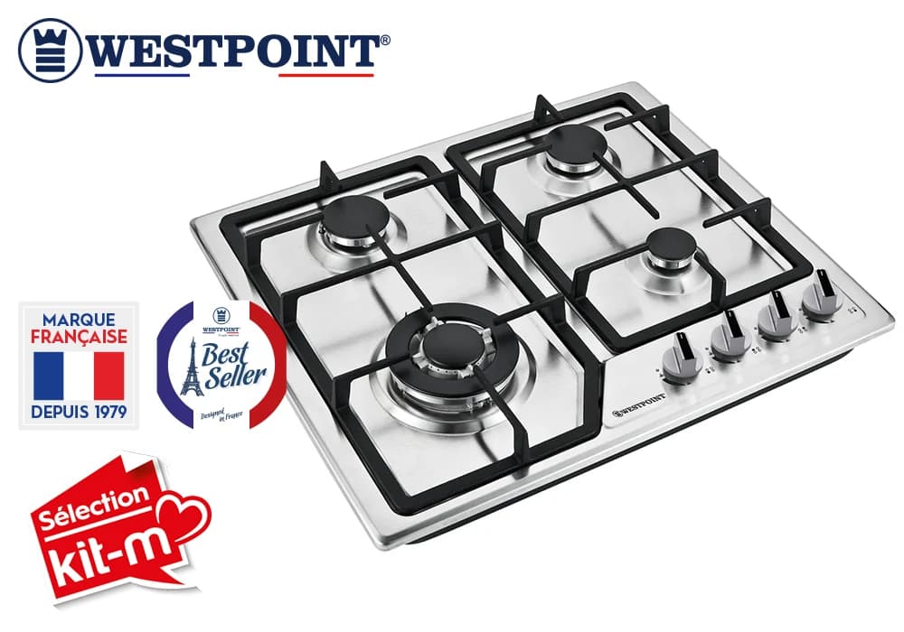 Plaque de Cuisson 4 Feux Gaz Inox Westpoint (WGUJ-6640.GIF) - Image 2