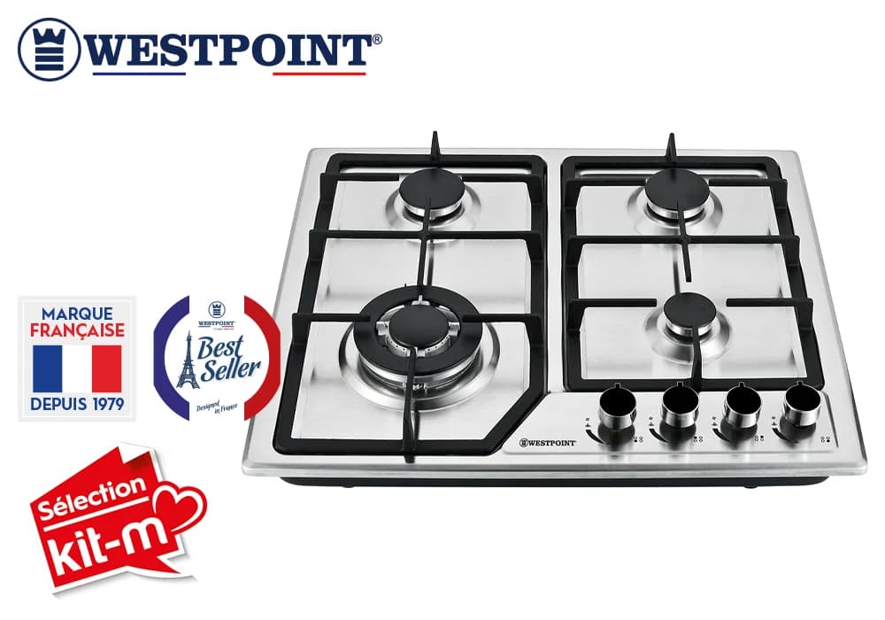 Plaque de Cuisson 4 Feux Gaz Inox Westpoint (WGUJ-6640.GIF) - Image 1