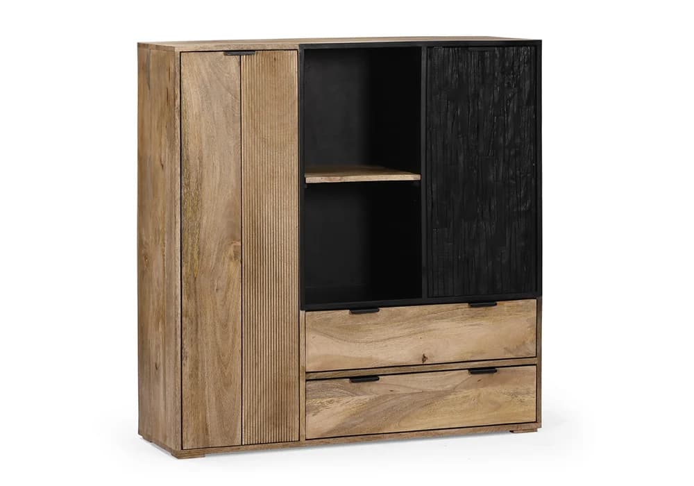 Bahut Bas 2 Portes 2 Tiroirs avec LED (Collection Hudson) - Image 2