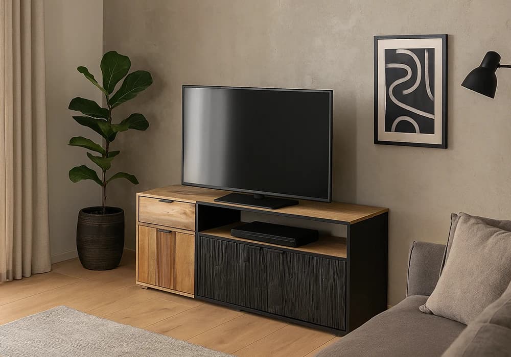 Meuble TV 3 Portes /1 Tiroir (Collection Hudson) - Image 1