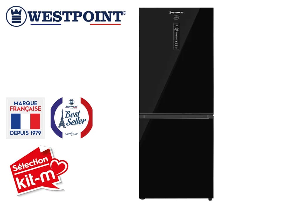 Combiné 2 Portes Inverter Vitrée Noir Westpoint (WCNT-46E25.EDGN) - Image 1