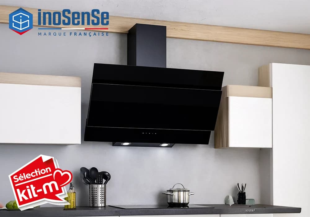 Hotte Murale Inclinée Vitrée 90cm InoSense (DA9-865) - Image 1