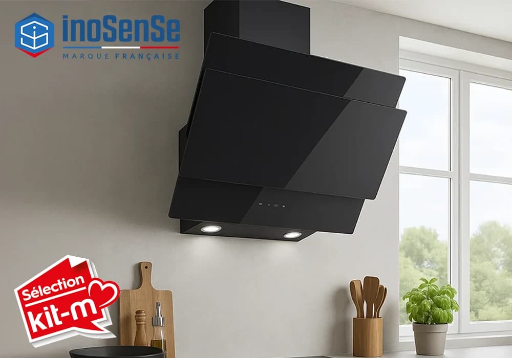 Hotte Murale Inclinée Vitrée 60cm InoSense (DA6-865) - Image 1