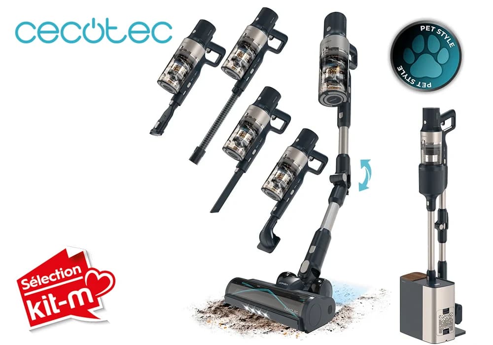Aspirateur-Balai sans Fil avec Base de Vidange Automatique Conga Rockstar 5500 Hurricane Station Pet Flex Cecotec (A01_EU01_102268) - Image 1