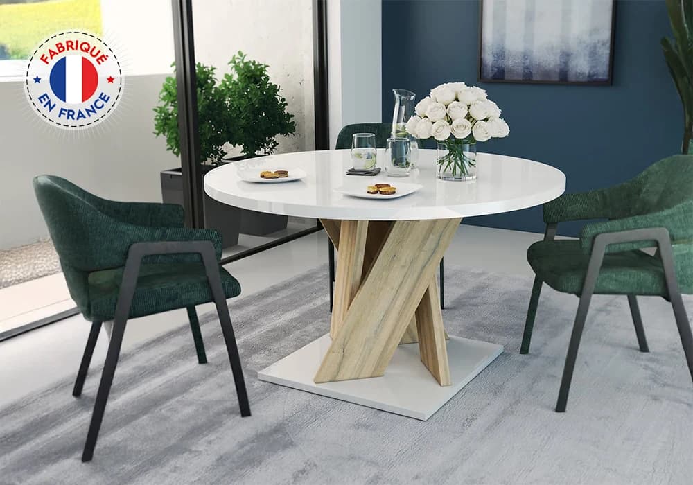 Table Ronde avec 1 Allonge (Collection Castel) - Image 1