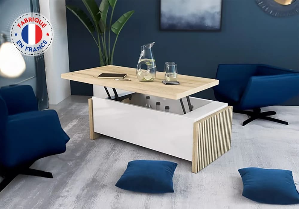 Table Basse avec Plateau Relevable (Collection Castel) - Image 1
