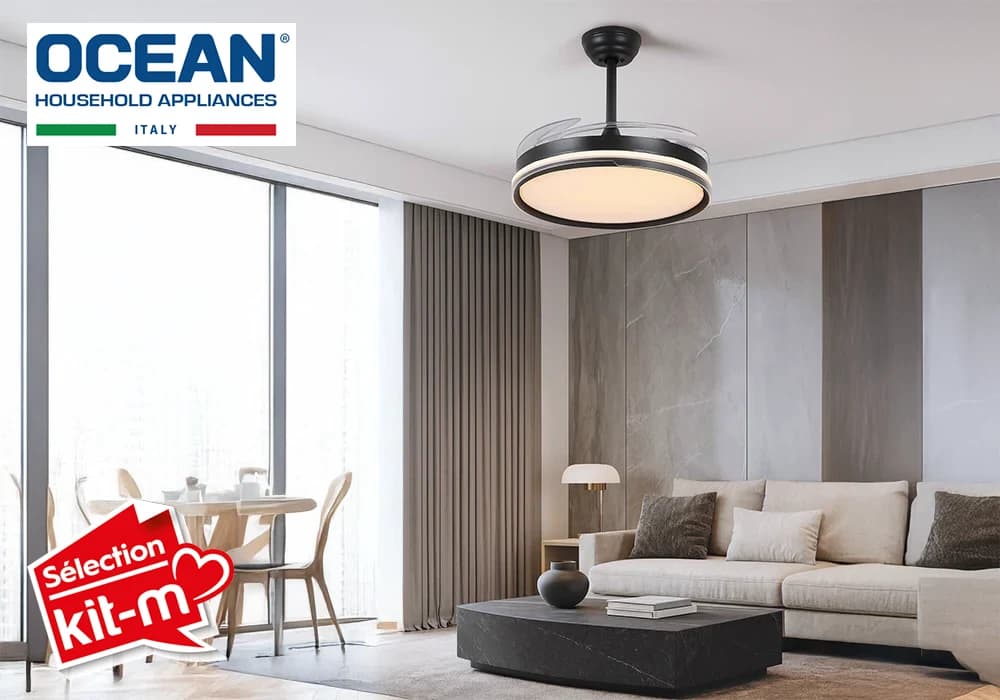 Ventilateur Plafonnier LED avec Pales Rétractables Ocean (OCCFP424DC3LR) - Image 2