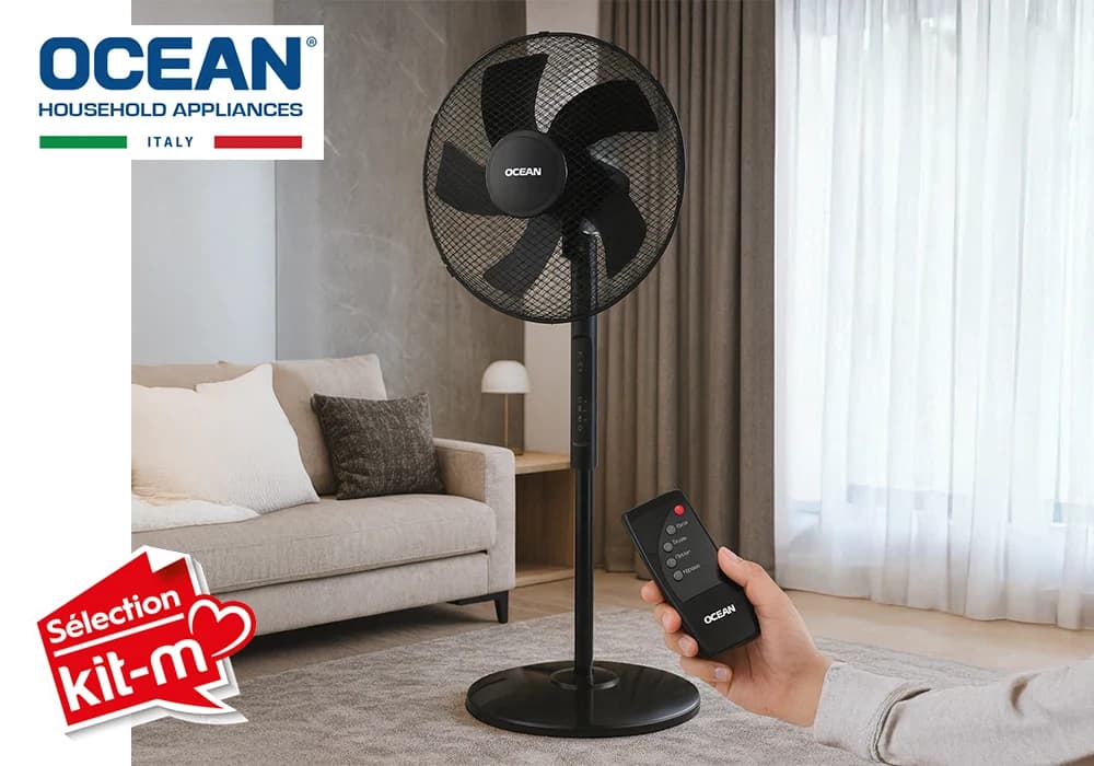 Ventilateur sur Pied avec Télécommande 16 Pouces Ocean - Image 1