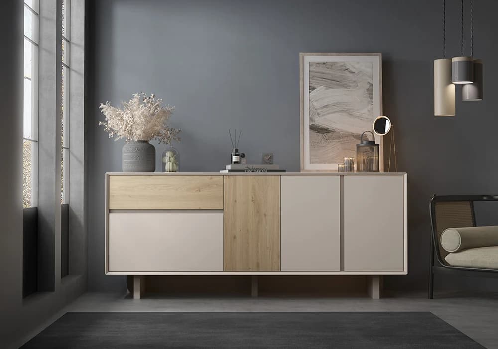 Buffet 4 Portes 1 Tiroir (Collection Carpi) - Image 1