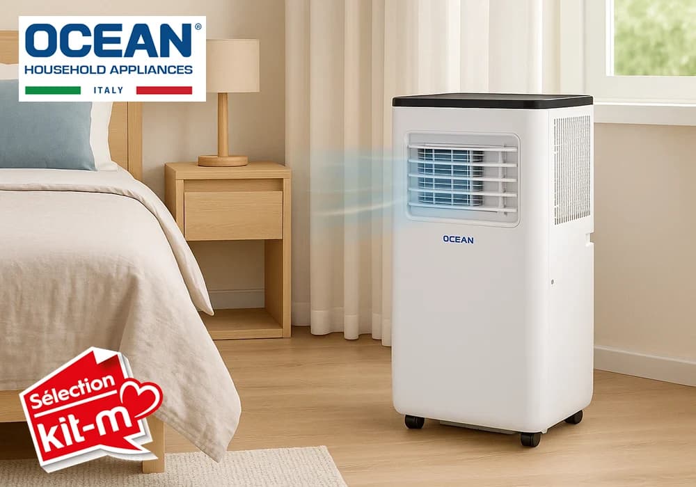 Climatiseur Mobile 3en1 7000 BTU Refroidissement, Déshumidification & Ventilation Ocean (OCACPF7A) - Image 1
