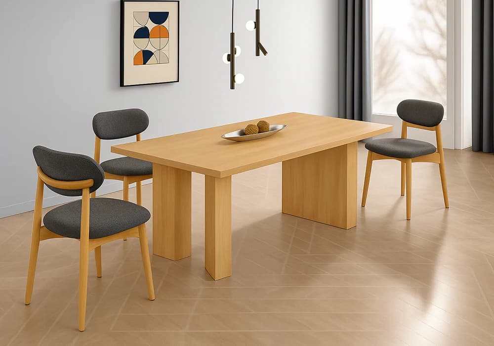 Ensemble Table à Manger avec 6 Chaises Naturel - Image 1