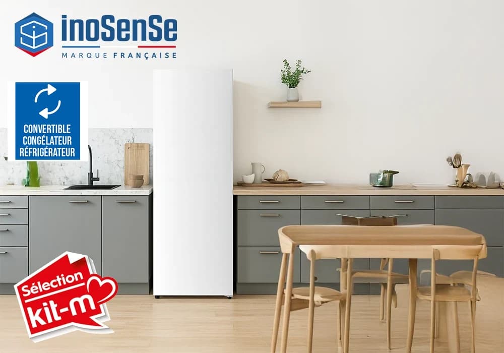 Congélateur Armoire 1 Porte Convertible en Réfrigérateur 206L InoSense - Image 3