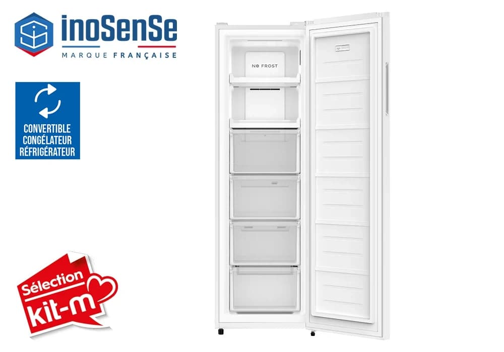 Congélateur Armoire 1 Porte Convertible en Réfrigérateur 206L InoSense - Image 2