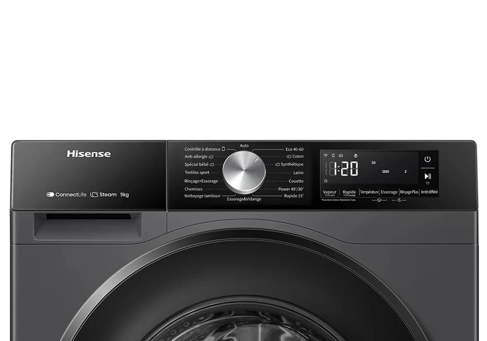 Lave-Linge 9KG Inverter Vapeur Hisense (WF3S9043BB3) - Image 4