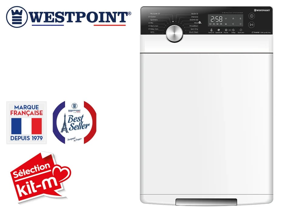 Lave-Linge 8kg  TOP Inverter Westpoint (WLW-813A24) - Image 2