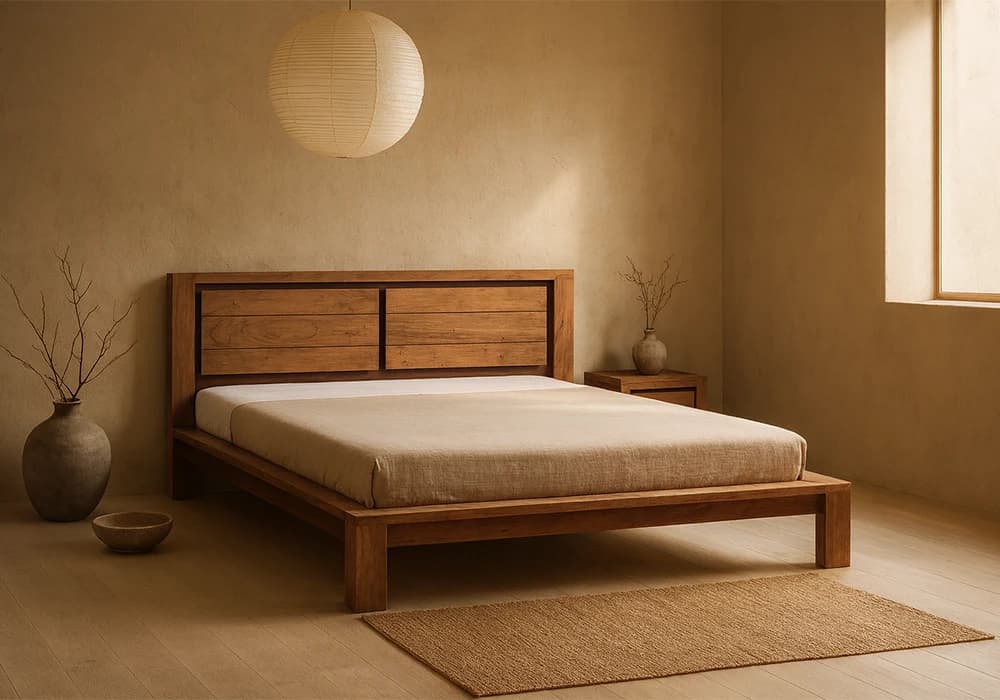 Lit 180x200cm en Bois d'Acacia (Collection Sweden) - Image 1
