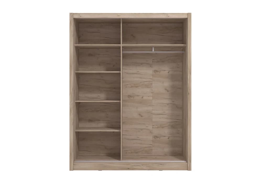 Armoire 2 Portes Coulissantes avec Miroir Navara 165cm - Image 2