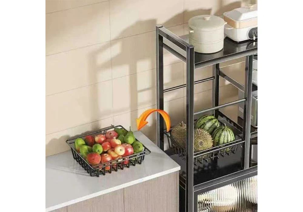 Meuble de Rangement Cuisine sur Roulettes en Métal 1 Porte CANYO - Image 3