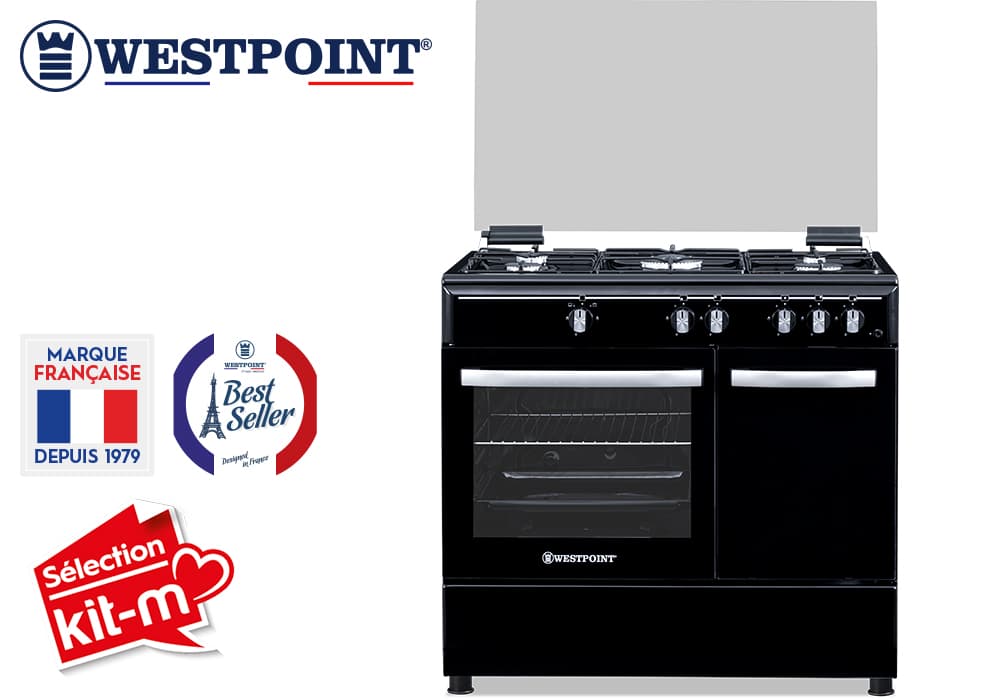 Cuisinière Butanette Gaz 90cm WESTPOINT Noir (WCZM9650GFINNBO) - Image 1