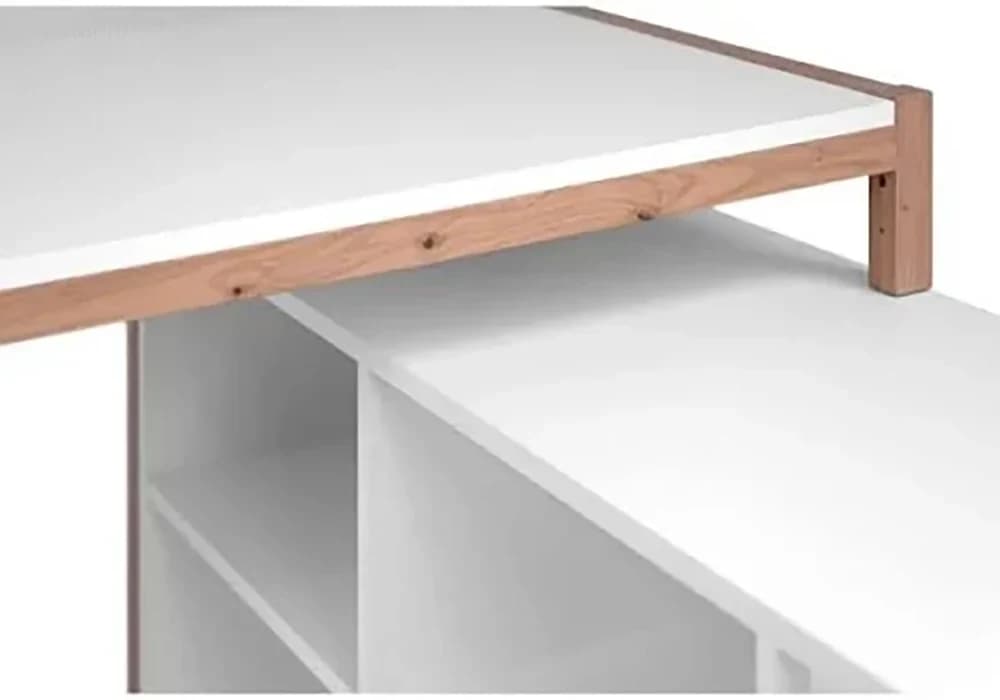 Bureau d'Angle Réversible Blanc/ Chêne Artisan (COLLECTION DENVER) - Image 2