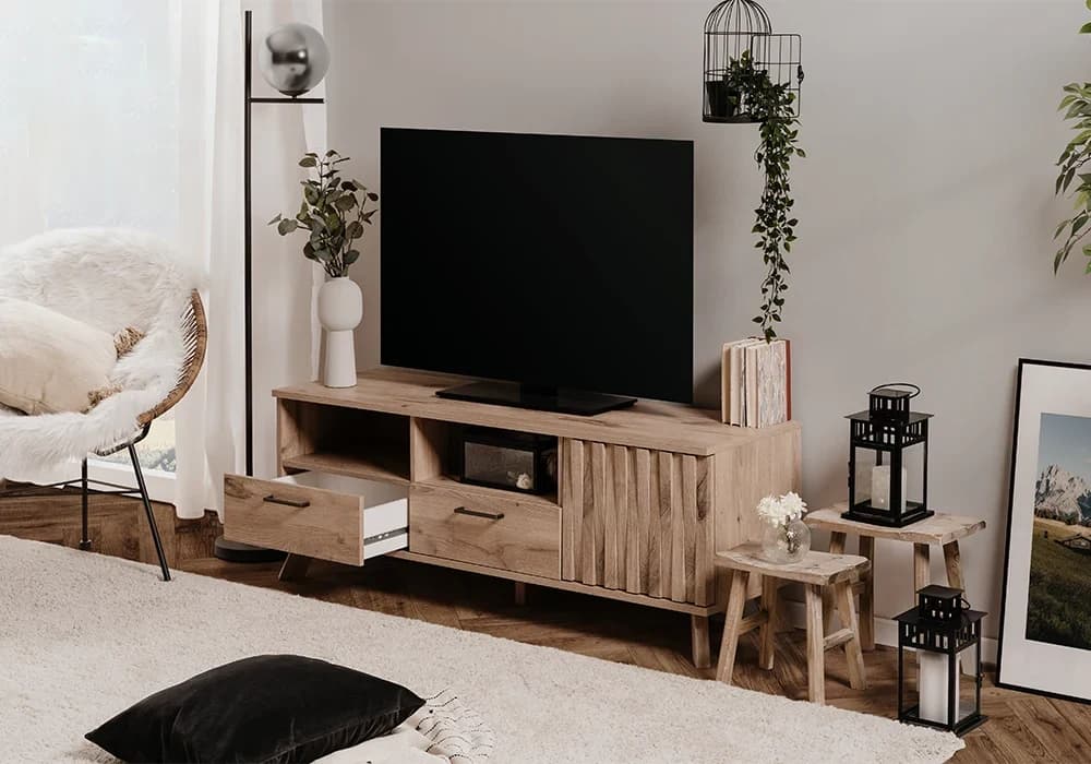 Meuble TV 1 Porte / 2 Tiroirs (Collection WELLINGTON) - Image 1