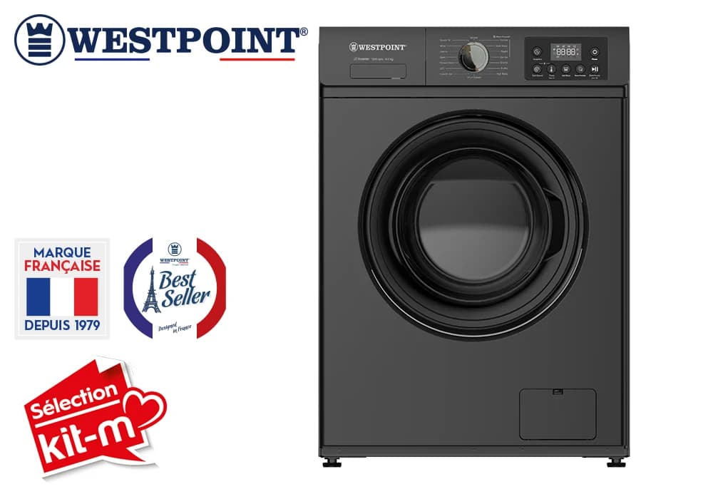 Lave-Linge 6KG Silver INVERTER VAPEUR WESTPOINT (WMZ-612A25.S) - Image 1