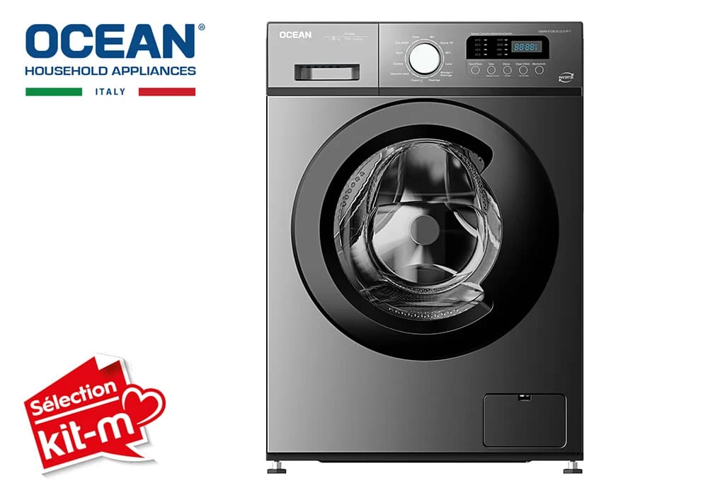 Lave-Linge 8KG Silver Inverter Vapeur (OSWM8126DCLDSFP7) - Image 1