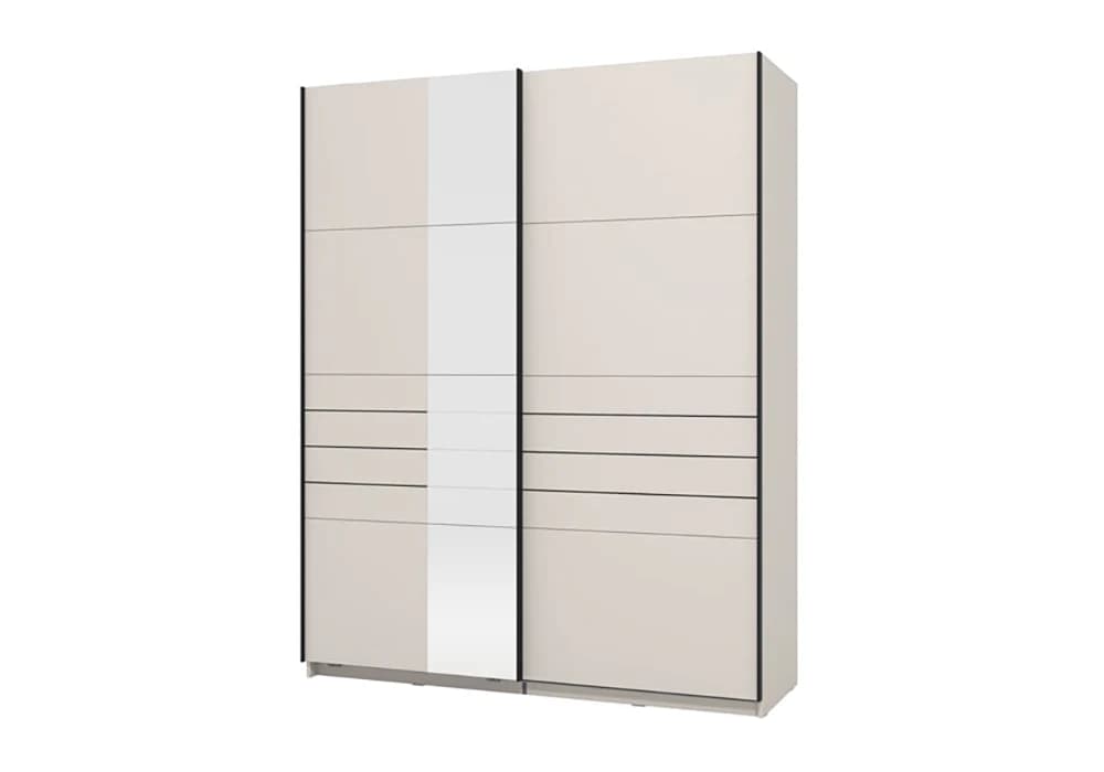 Armoire 2 Portes Coulissantes avec Miroir Veymont 145cm - Image 2