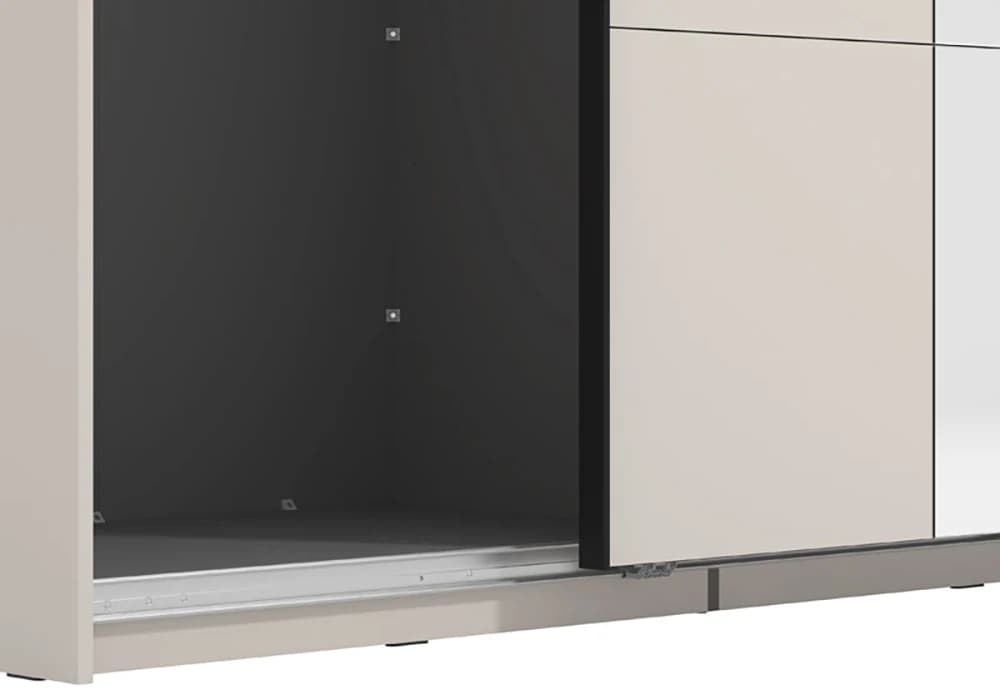 Armoire 2 Portes Coulissantes avec Miroir Veymont 145cm - Image 3