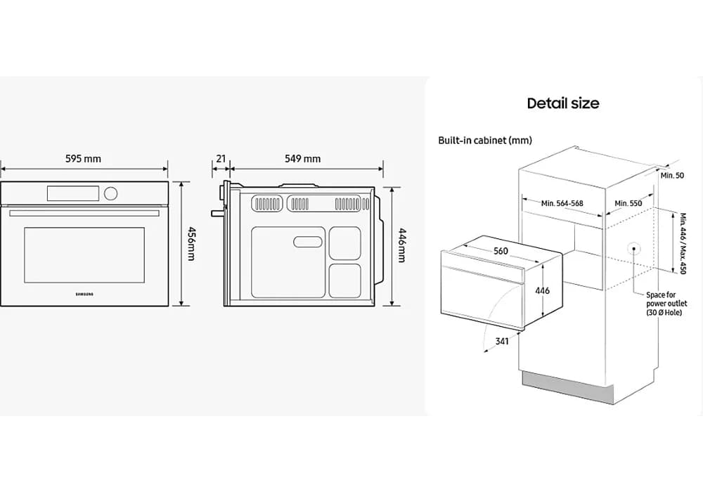 Micro-ondes Encastrable SmartThings Cooking - 50L SAMSUNG (NQ5B4513GBK) - Image 4