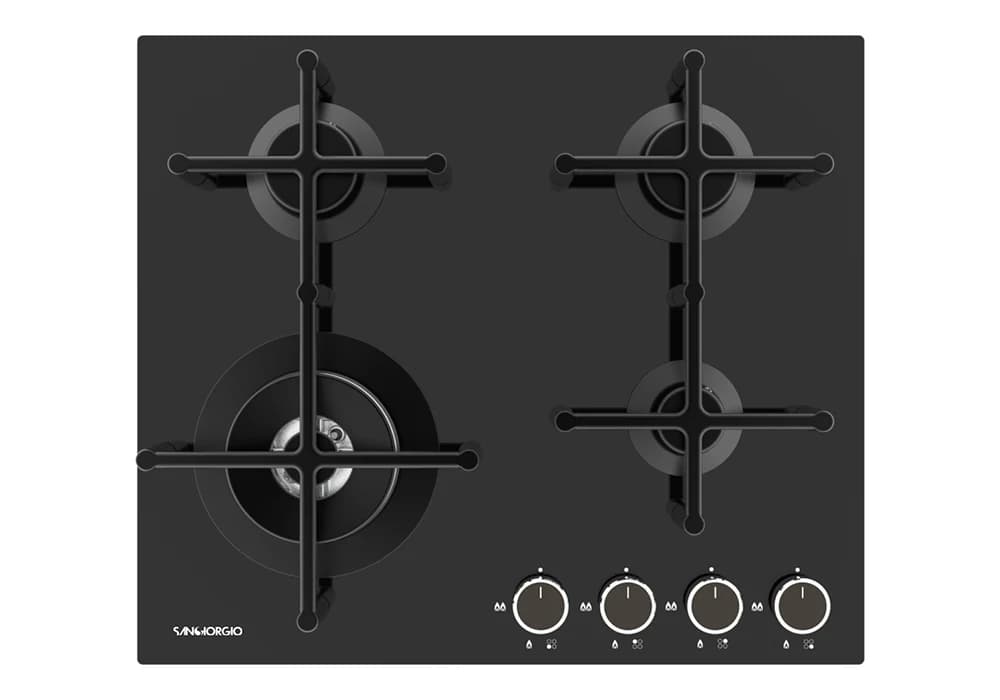 Plaque de Cuisson 4 Feux Verre Noir SANGIORGIO (SGGGH3C631BG) - Image 2
