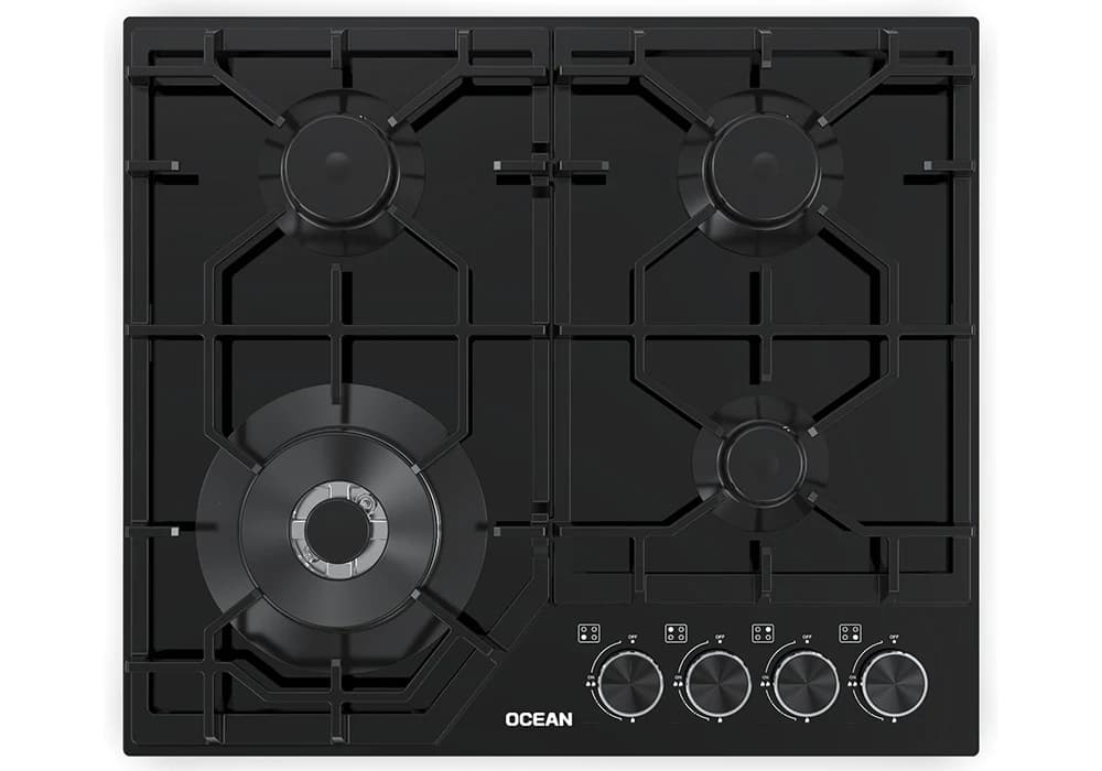 Plaque de Cuisson 4 Feux Verre Noir OCEAN OCGGHC631BG - Image 2