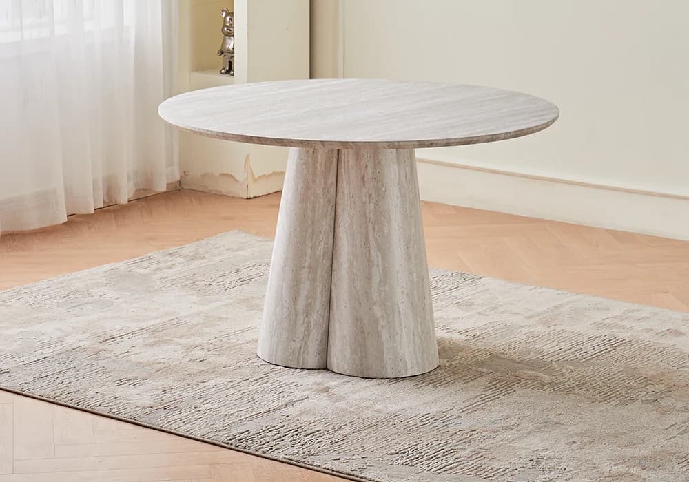 Table à Manger Ronde PIETRA Beige - Image 2