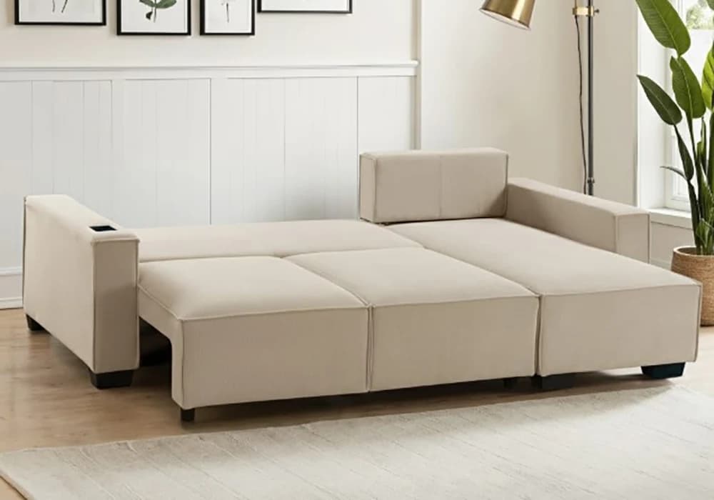 Salon d’Angle Convertible Rev ALEXIA Beige - Image 2