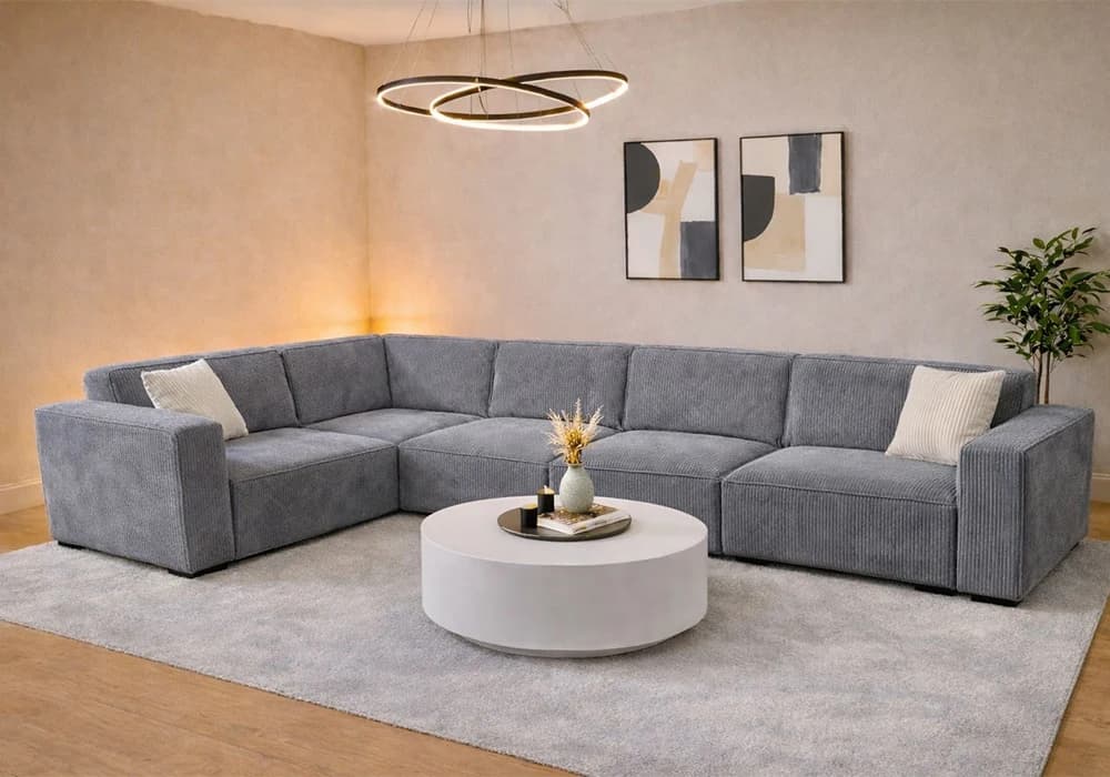Salon D'angle Modulable CHLOÉ Gris - Image 2