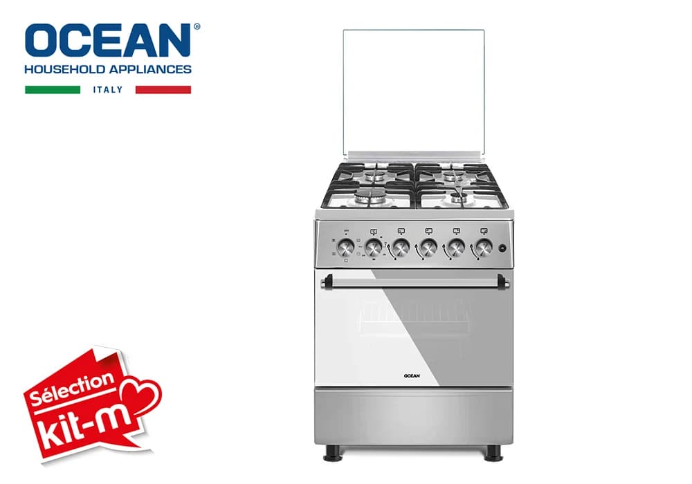 Cuisinière 4 Feux Gaz 60cm + Four Électrique OCEAN OCMR6140-30MMCCE - Image 1