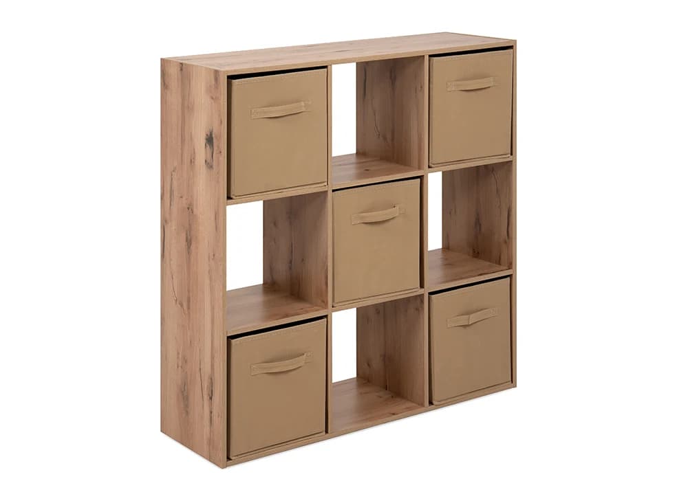 Étagère 9 Niches 5 Tiroirs ARVIKA Chêne - Image 2
