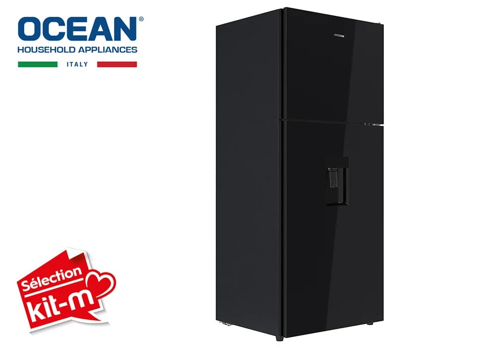 Réfrigérateur 2 Portes Vitrée Noire OCEAN OSDD382NFBG3 - Image 2