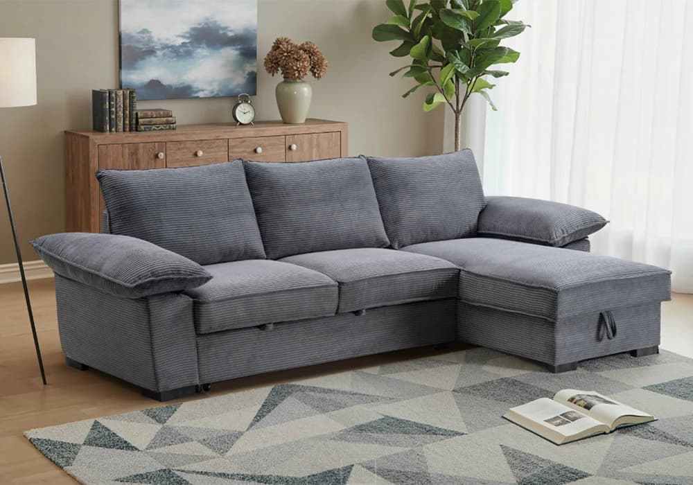 Salon D'Angle Convertible Réversible FETIA gris - Image 1