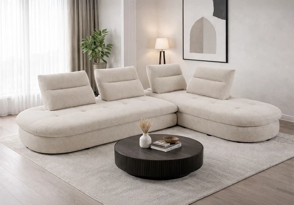 Salon D'Angle Modulable MERINIO Beige - Image 1