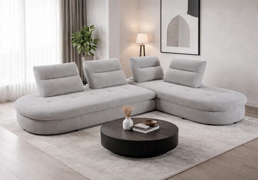 Salon D'Angle Modulable MERINIO Gris - Image 1