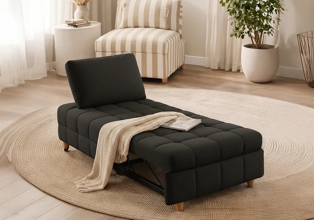 Chauffeuse 1 Place Convertible Noir - Image 2