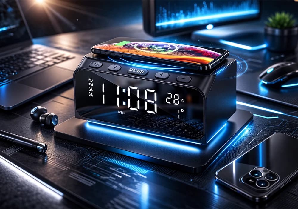 Station De Charge Sans Fil + Réveil + Enceinte Bluetooth HAVIT (W3041) - Image 1