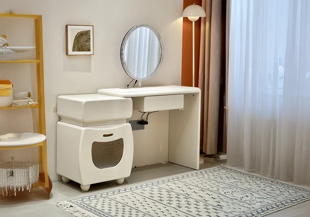 Coiffeuse LED 3 Tiroirs avec Fauteuil - Image 2