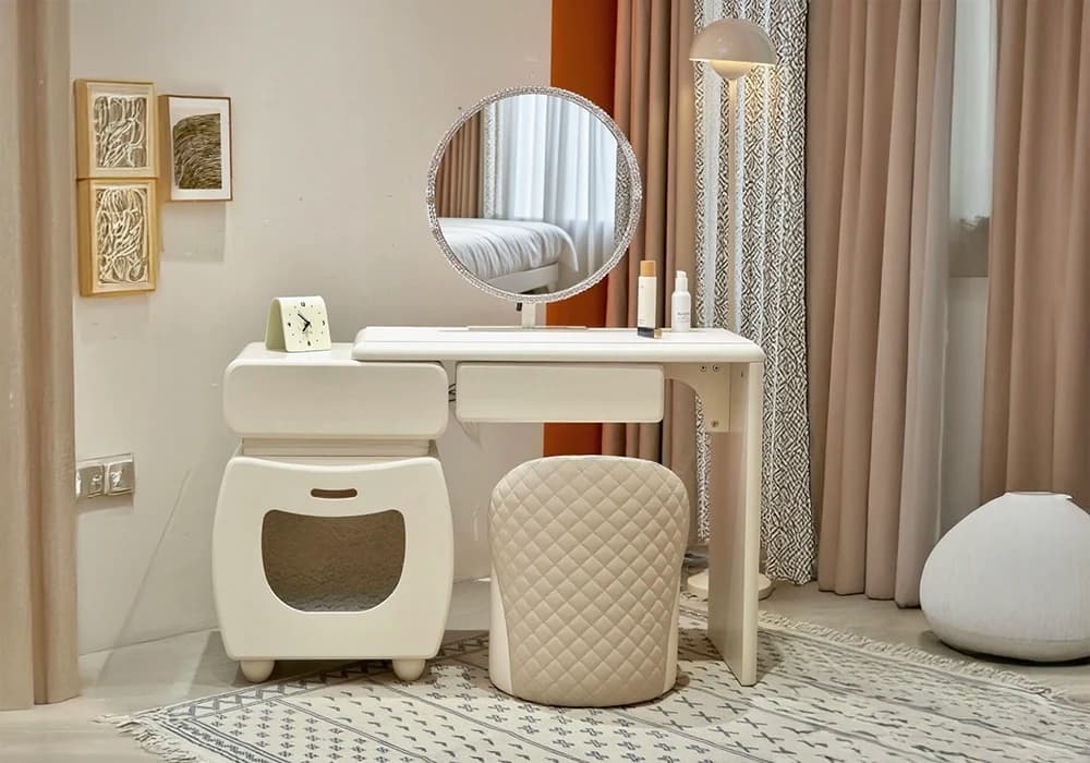 Coiffeuse LED 3 Tiroirs avec Fauteuil - Image 1
